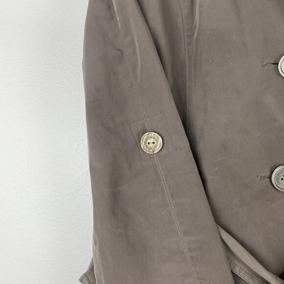 Michael Michael Kors Women's Trench Rain Coat Size S Petite Olive Green Belted - Picture 4 of 10